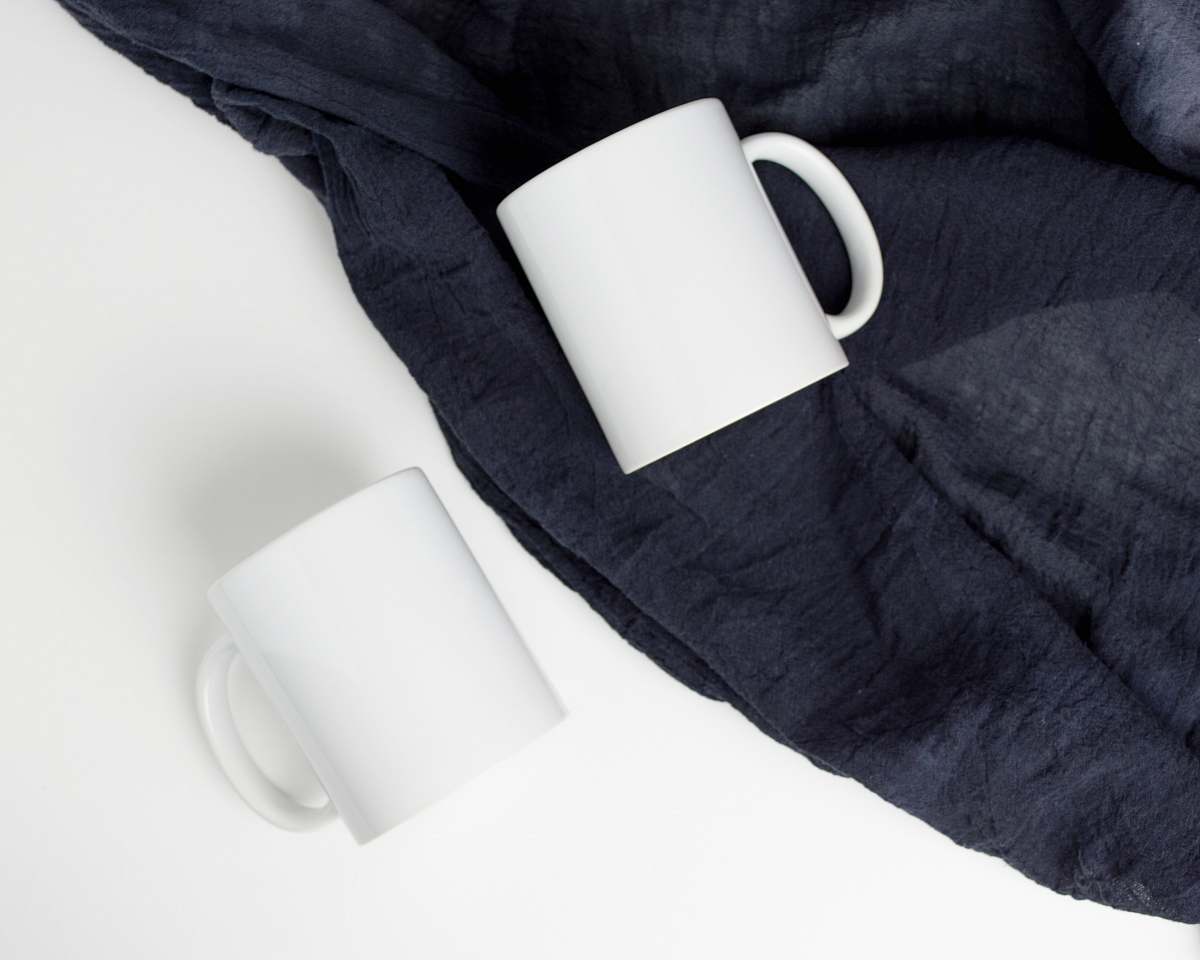 coffee cup two white ceramic mugs mug